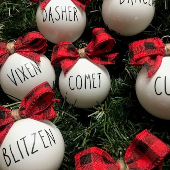 Holiday Reindeer Ornaments (Set of 9) - Picture 2 of 5